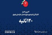 ویدیو |  ۱۲۰ ثانیه با اداره کل راه و شهرسازی خراسان رضوی؛ جمعه ۱۷ اسفند ۱۴۰۳