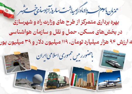 پرونده| بهره‌برداری متمرکز از طرح‌های وزارت راه و شهرسازی همزمان با سالروز آزادی خرمشهر